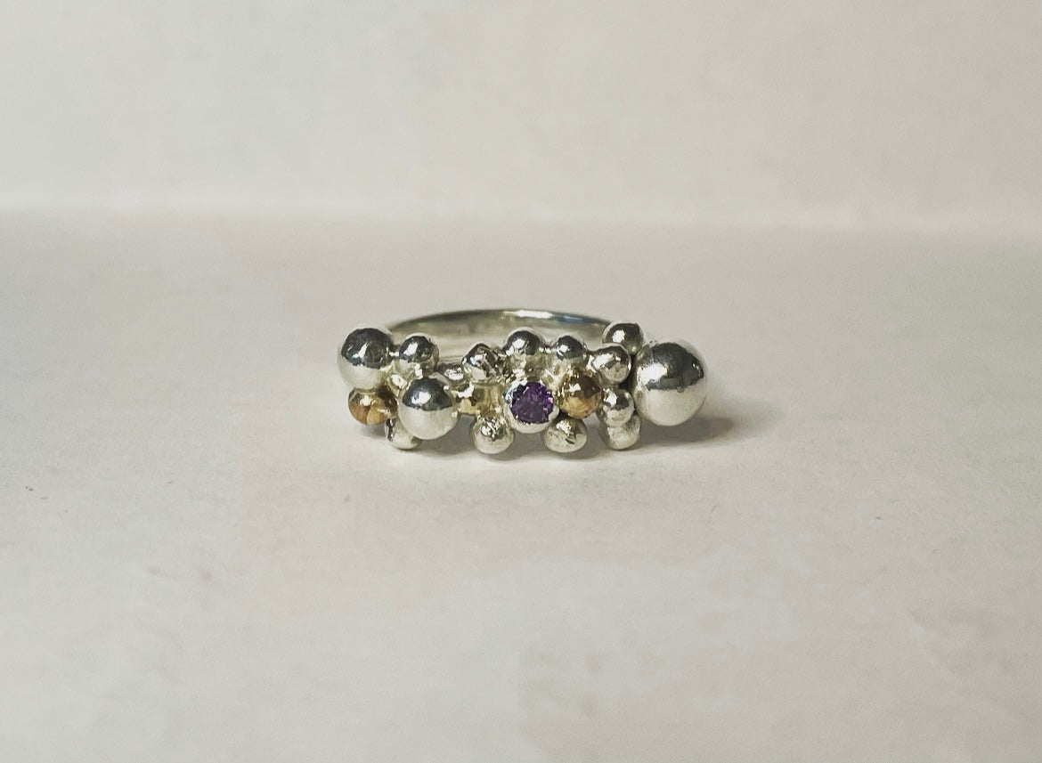 Amethyst granulation ring